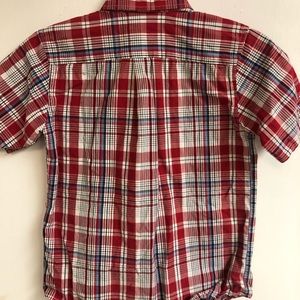 Red and blue plaid short sleeve shirt